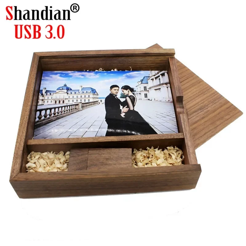 

Shandian Wooden Photo Album Style High-speed USB 3.0 USB Flash Drive 64GB Pen Drive 32GB Wedding Photography Memory Stick Gift