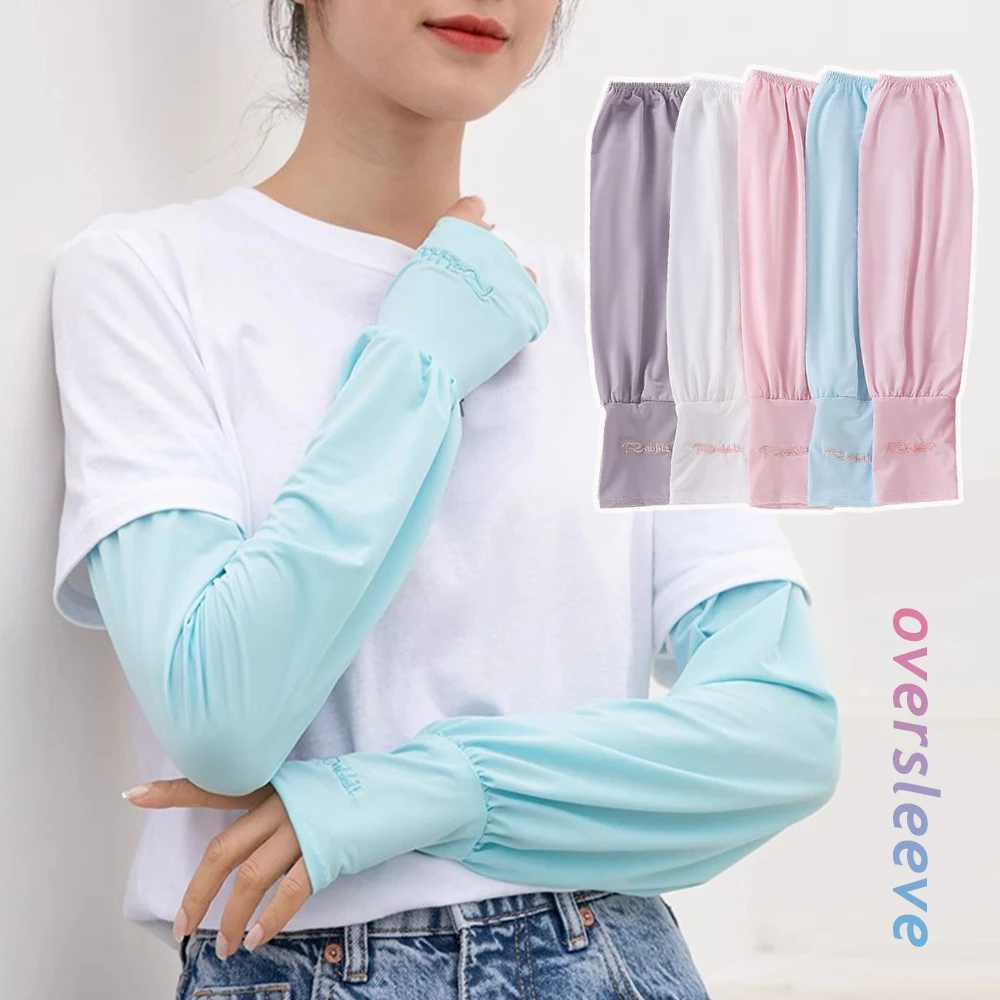 

Ice Silk Sleeve Soft Sports Arm Sleeves Driving Cycling Arm Warmer Breathable Arm Covers Sun Protection Cuffs Outdoor Fishing