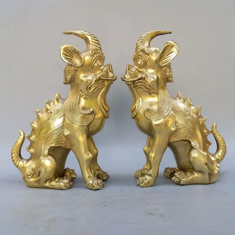Pure Pixiu, unicorn, copper celestial roar ornament, metal craft, home feng shui decoration
