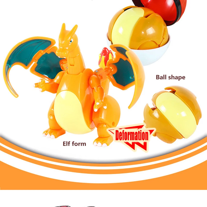 Pokemon Transform Poké Ball Pikachu Pokeball Charizard Bulbasaur Figuren Spielzeug Ornamente Mewtwo Gengar Modellpuppe Kindergeschenke – Detail 10