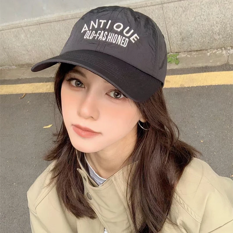 New Men Women Korean Letter Embroidery Quick Drying Baseball Hats Breathable Sunshade Outdoor Versatile Snapback Caps Fashion