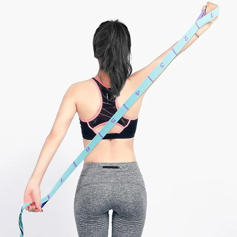 Mehrstufiges Yoga-Stretchband für lateinamerikanischen Tanz, Stretchband, korrekte Haltung, 11 Gitter, elastisches Band, digitales Band, Pose-Band – Detail 10