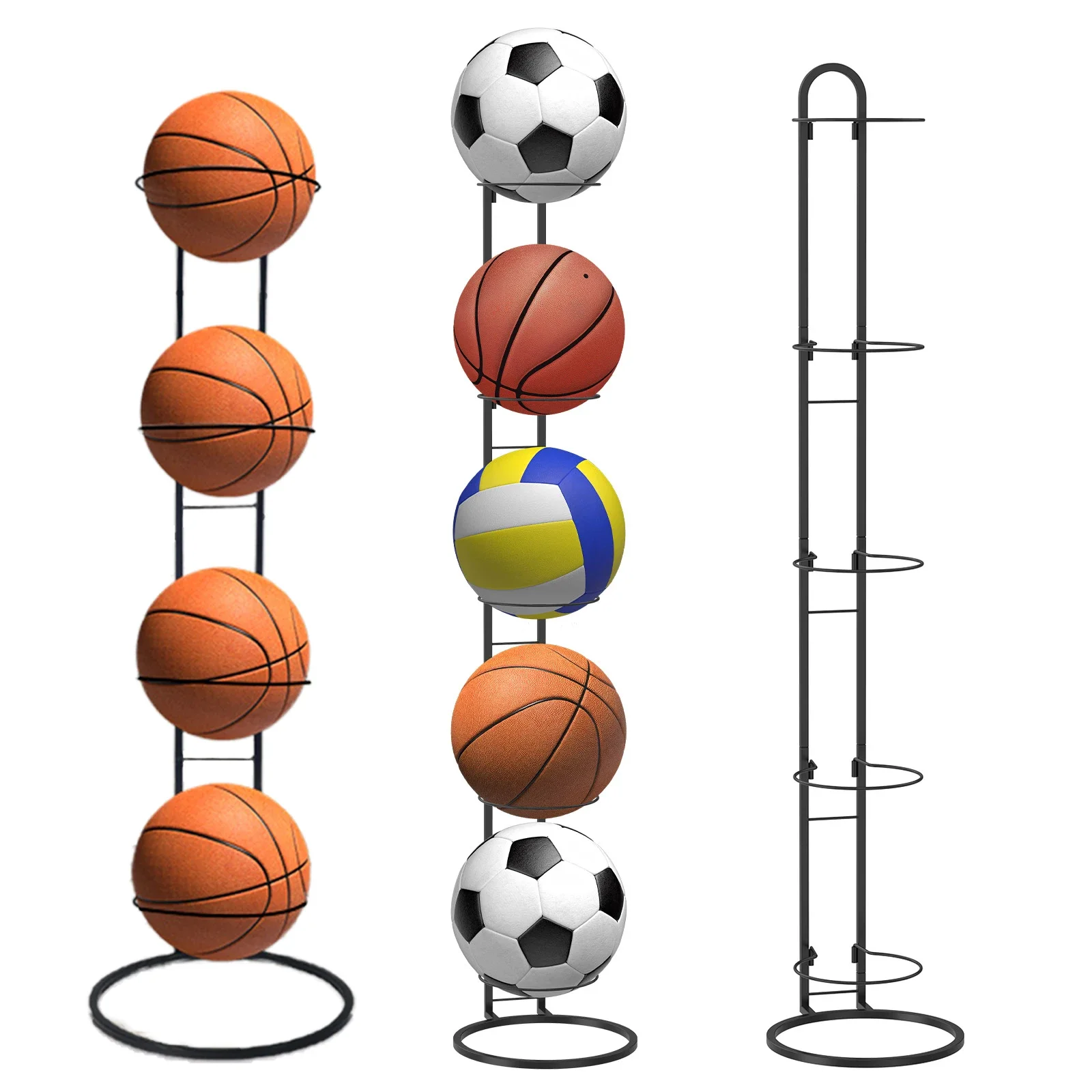 Support de rangement Vertical en métal pour basket-ball, 4/5 couches, support de basket-ball, volley-Ball, intérieur et extérieur, support de balle Portable