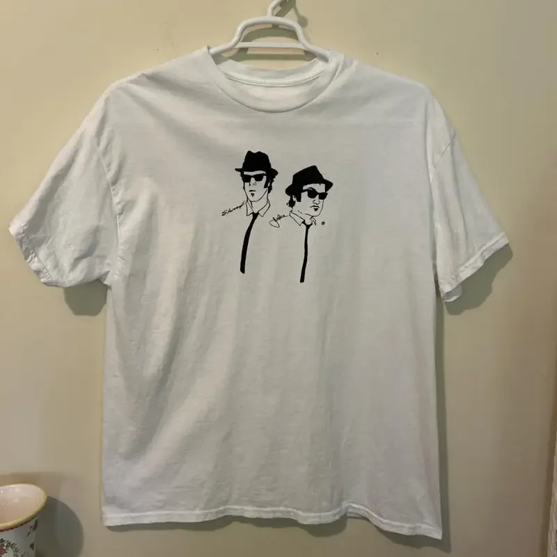 Blues Brothers T-Shirt für Herren, groß, weiß, Retro TV SNL Music Band