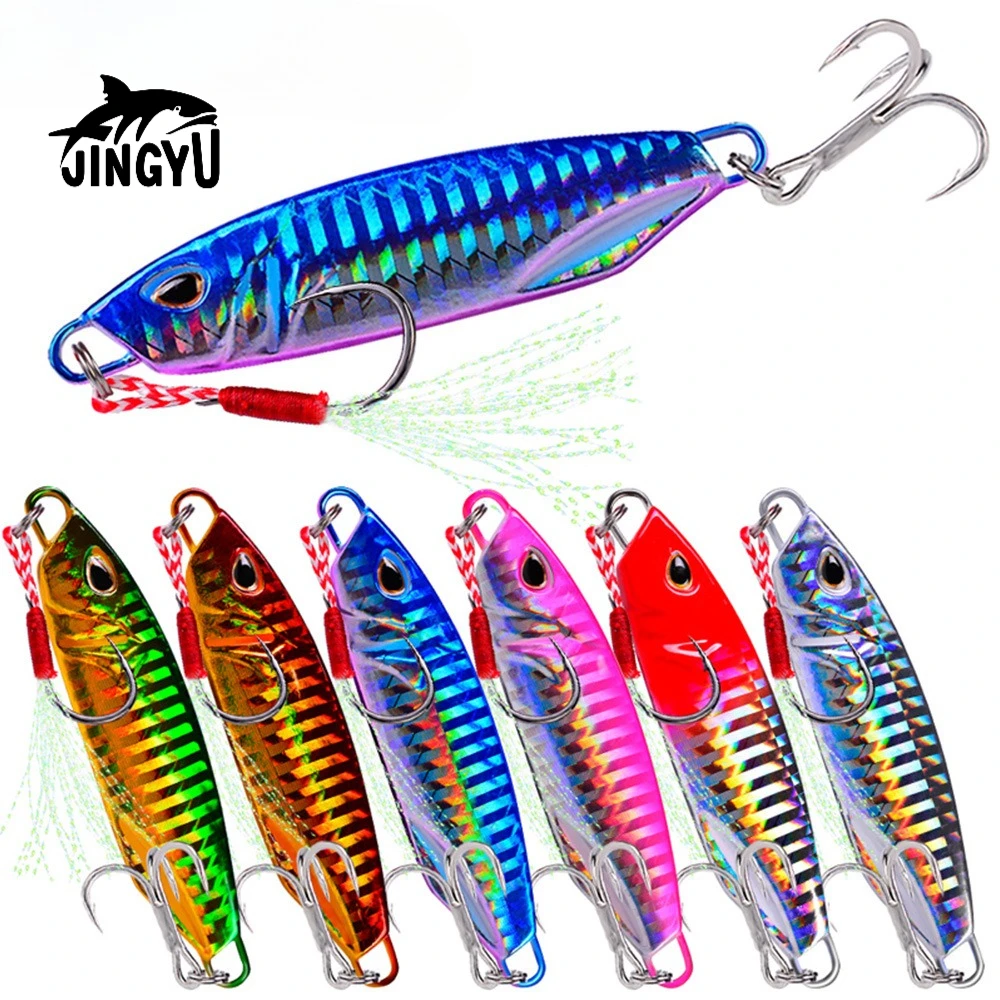 

3D Metal Jig 10g 15g 20g 30g 40g 50g Sea Biomimetic Fish Iron Plate Bait Wobbler Fishing Lure Artificial Ocean Boat Fishing