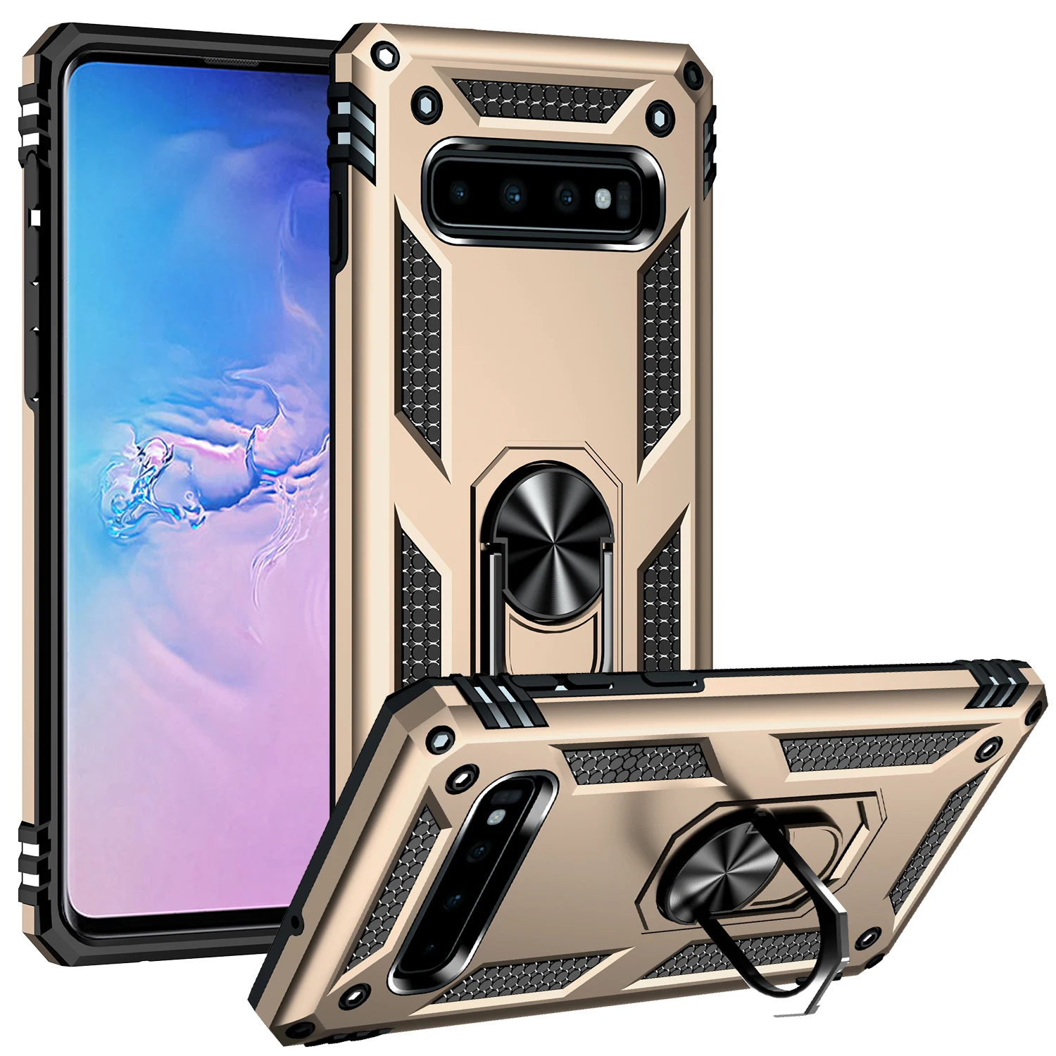 Housse de Protection de qualité militaire avec béquille, étui pour Samsung Galaxy S7 S8 S8Plus S9 S9Plus S10 S10Plus S10E S10 5G
