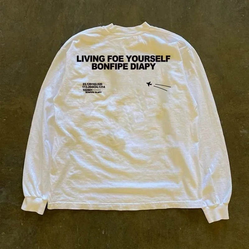Heavyweight Pure Cotton Long Sleeve T-Shirt Unisex Vintage Style Streetwear Versatile 310gmao Xiaocheng Story Multi-Design