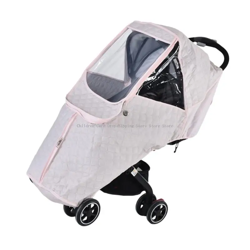 غطاء لعربات الأطفال في الشتاء الدافئ، مقاوم للرياح، حماية من المطر، لوحة شبكية قابلة للتنفس، نافذة رؤية واضحة عالمية لاستخدام #3