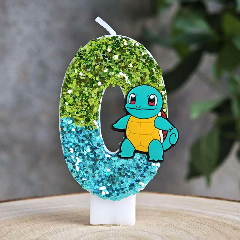 Pokemon Kaars Nummer 0-9 Voetbal Kaars Pikachu Taart Decoratie Jongen Verjaardagsfeestje voor Kinderen Baby Douche Decor Gift - afbeelding 1
