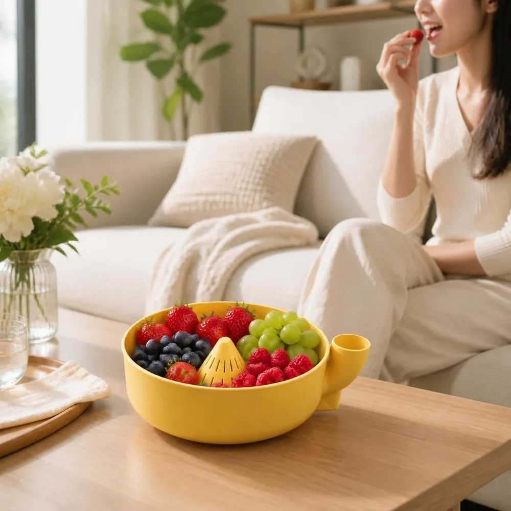 Rotating Berry Swirl Washing Bowl Self Rinsing Quick Drain Automatic Fruit Wash Bowl with Drain Holes Easy Clean