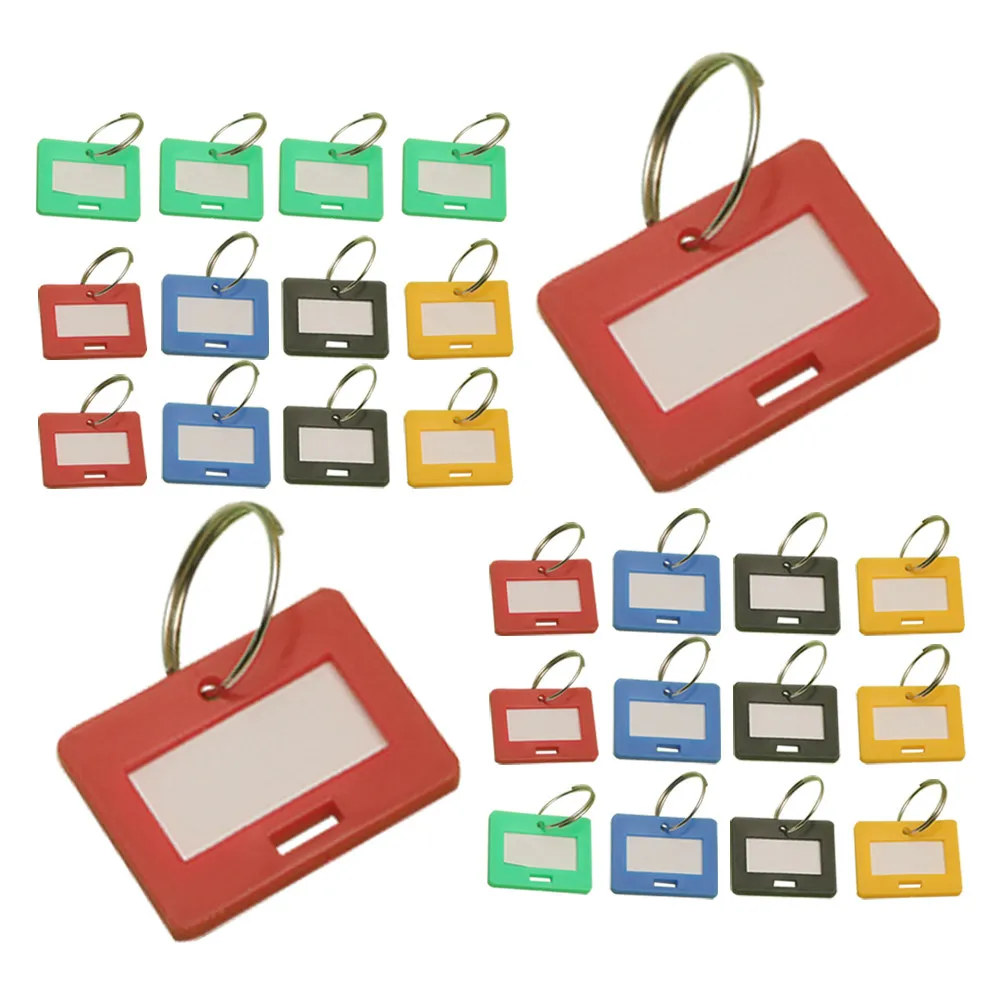 50Pcs Plastic Key Tags Numbered Color Coded Key Labels with Rings Versatile Writing Surface for Home Office Car Travel Baggage