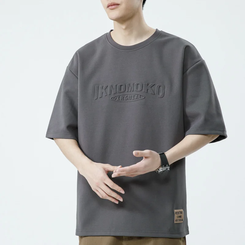 8XL Summer Men\'s T Shirt 2024 Retro Street Trendy Mens Loose Hip Hop Short Sleeve Casual Print Mens Streetwear Top Tees