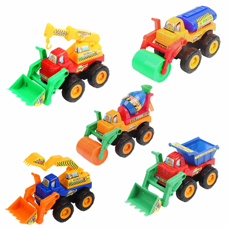 Kid's New Hot Selling Inertia Toy Car Model Inertia Simulation Engineering Car Fire Truck Bulldozer Excavator Toy Boy Toy Gift