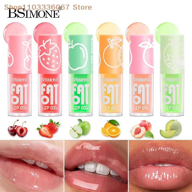 [M] 1Pz BSIMONE Olio per Labbra Lucidalabbra Idratante Aromatizzato alla Frutta Volumizzante Non Appiccicoso Lunga Durata Riparatore Primer Balsamo Labbra Cosmetico