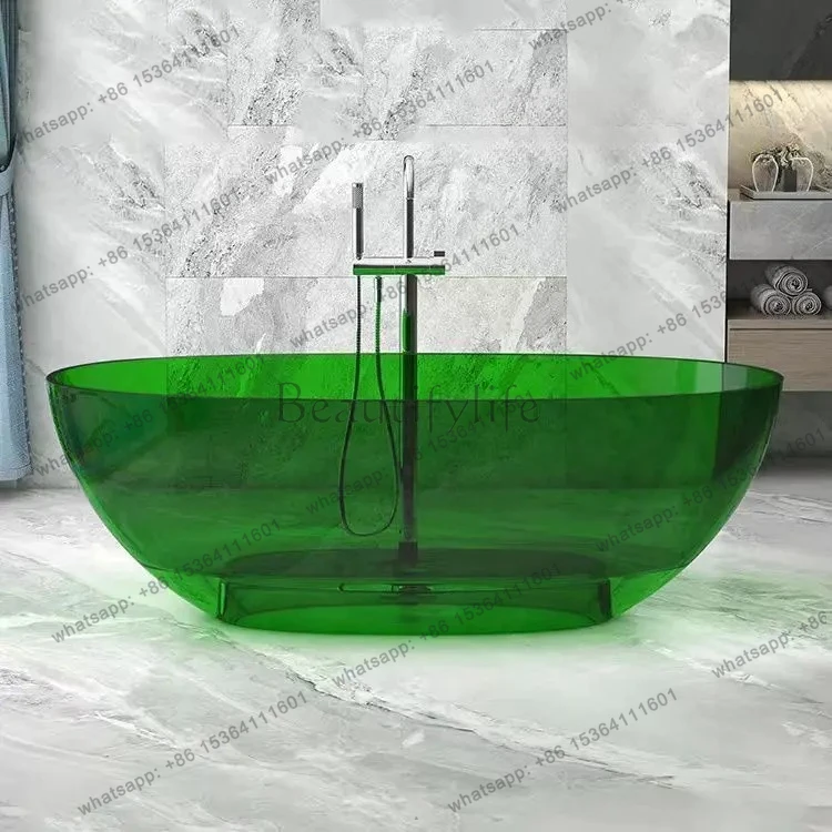 

Transparent bathtub Household color resin crystal bathtub Hotel independent integrated double bathtub