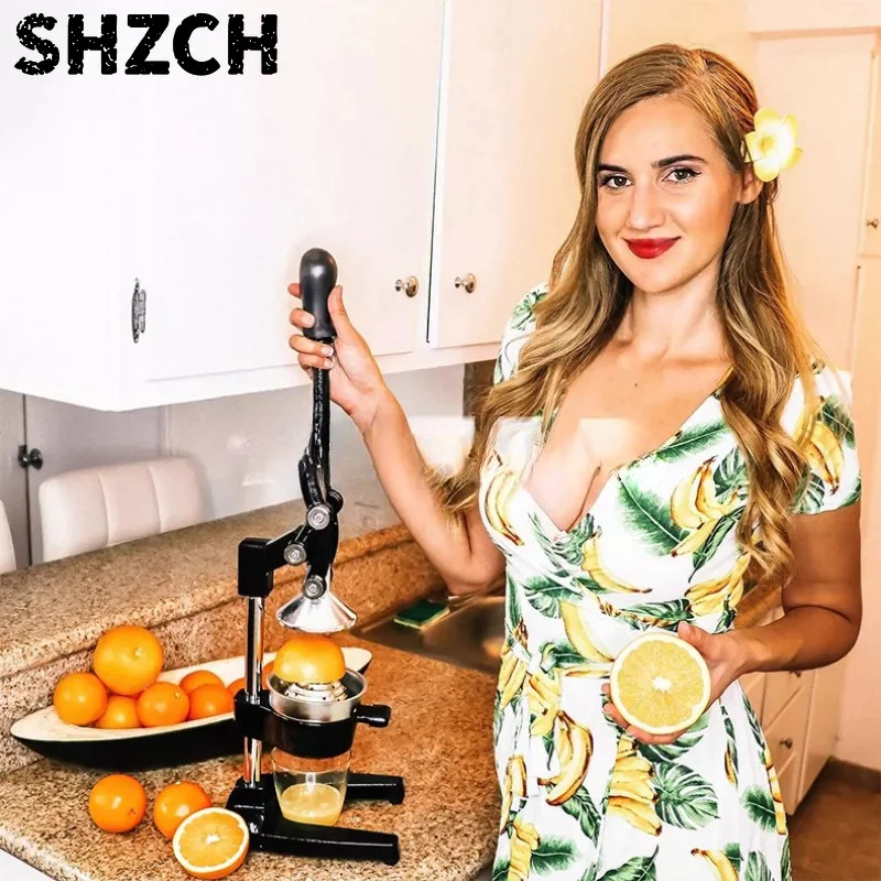 Cast Iron Manual Juicer, Heavy Duty Fruit Press for Oranges & Pomegranates, Commercial & Home Use Squeezer for Stall