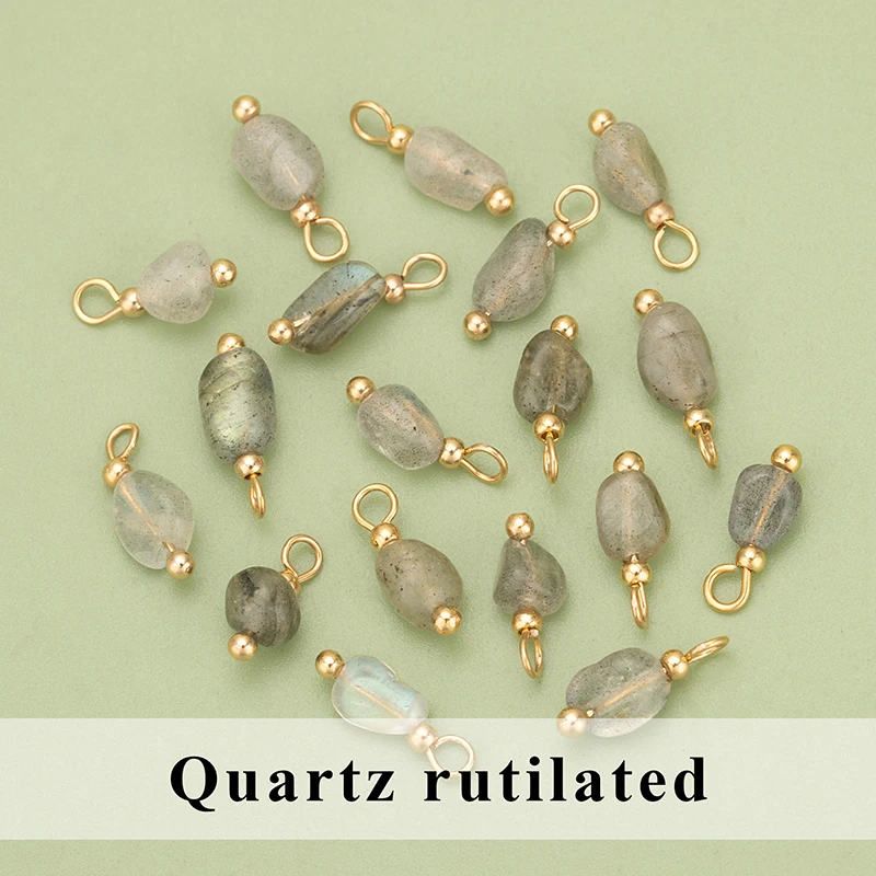 YEGUI C324S, Schmuckzubehör, Naturstein, 18 Karat vergoldet, Kupfer, handgefertigt, Schmuckherstellung, Charms, DIY-Anhänger, 20 Stück/Menge – Detail 8