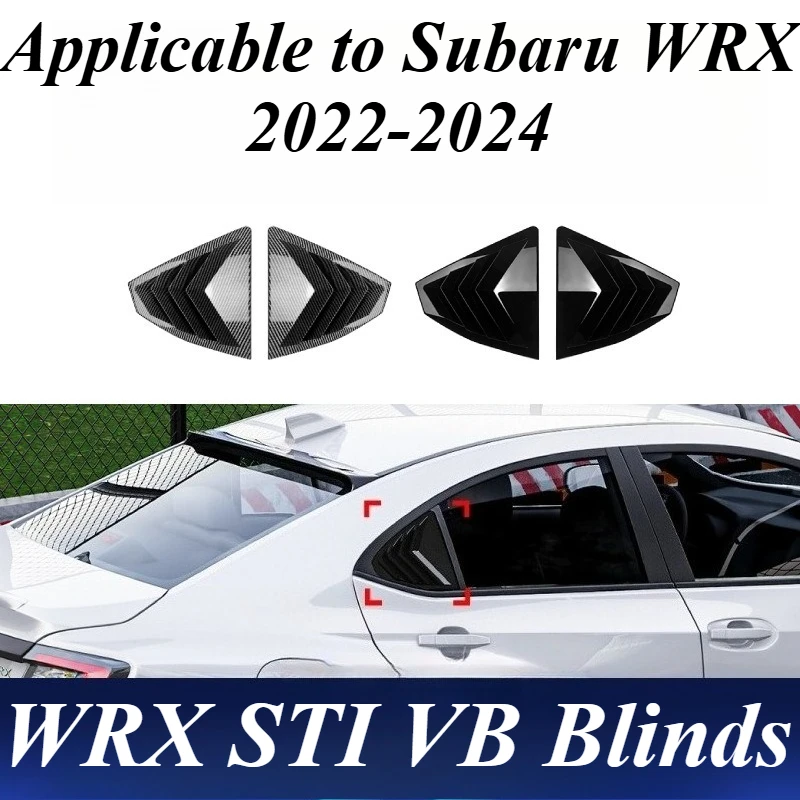 

For Subaru WRX STI VB Chassis 2022-2024 Rear Quarter Window Louvers Panel Cover Exterior Styling Accessories Black ABS Stickers