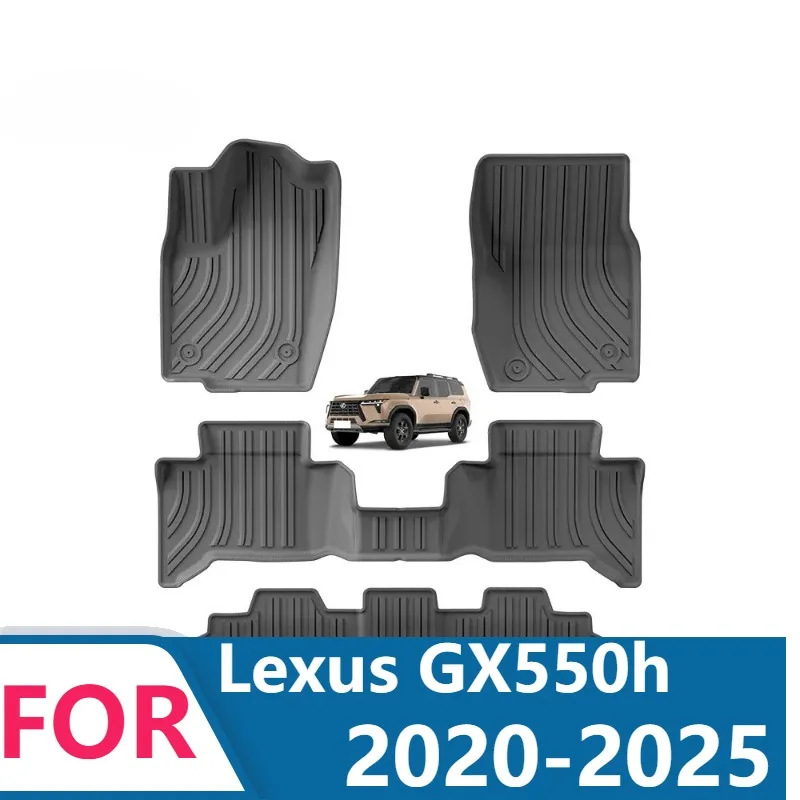 Custom Fit 3D TPE Car Floor Mats For Lexus GX550h 2024 Full Coverage Waterproof All-Weather Liners Anti-Slip & Easy to Clean