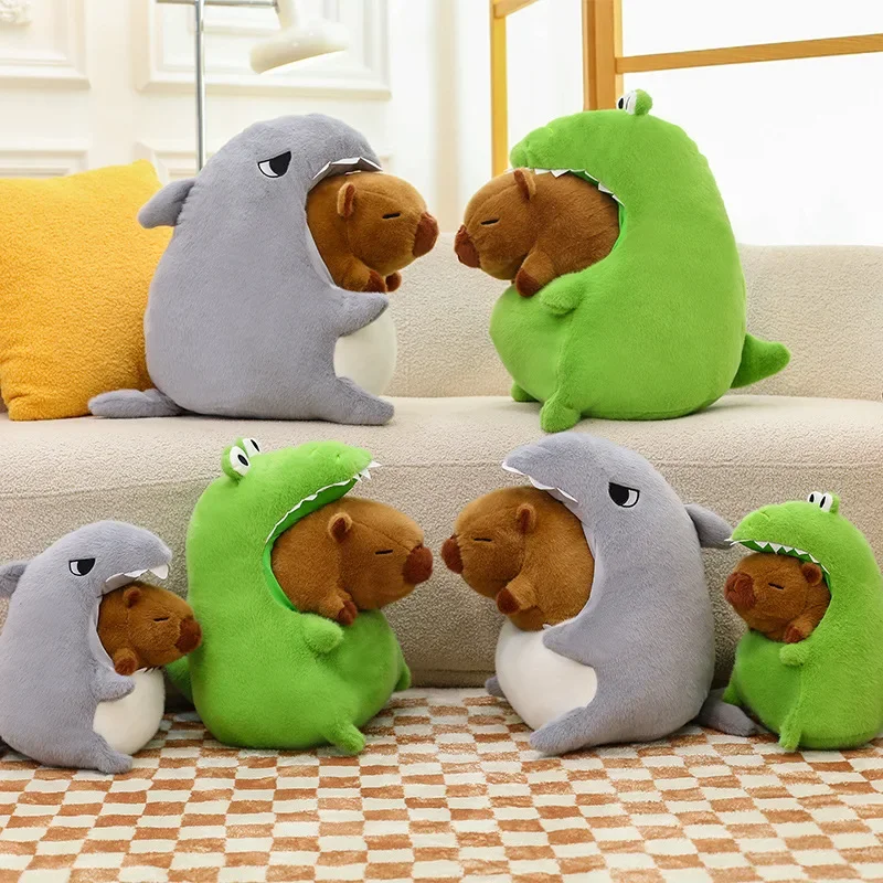 30cm Playful Capybara Crocodile Plush Pillow Ultra-Soft Stuffed Animal Toy Ideal Gift for Kids' Room Decor Cuddling