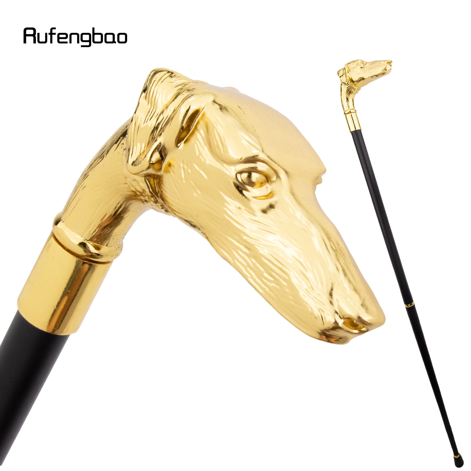 Golden Dog Sausage Dog Head Walking Cane Fashion Decorative  Luxury Crosier Knob Steampunk & Everyday Use 93cm
