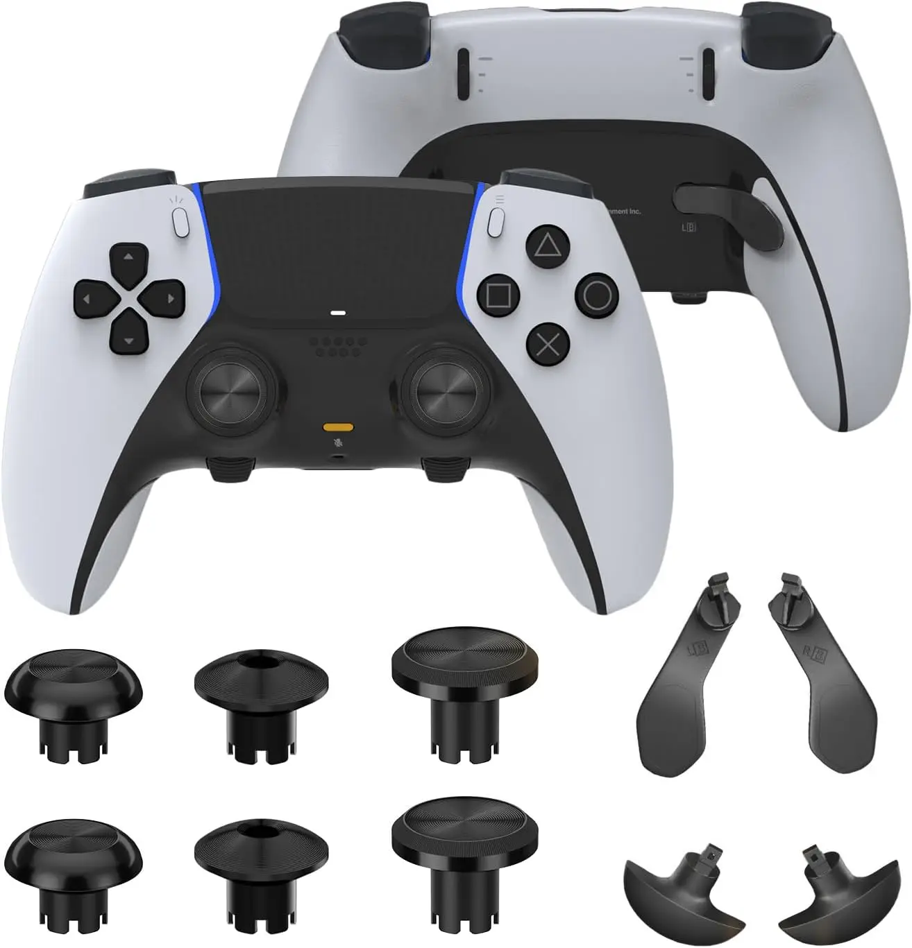 Thumbsticks de Metal para PS5 Edge Controller, botones de disparo de 4 paletas traseras, reemplazo para PS5 Dualsense Controller, 14 en 1 Acc