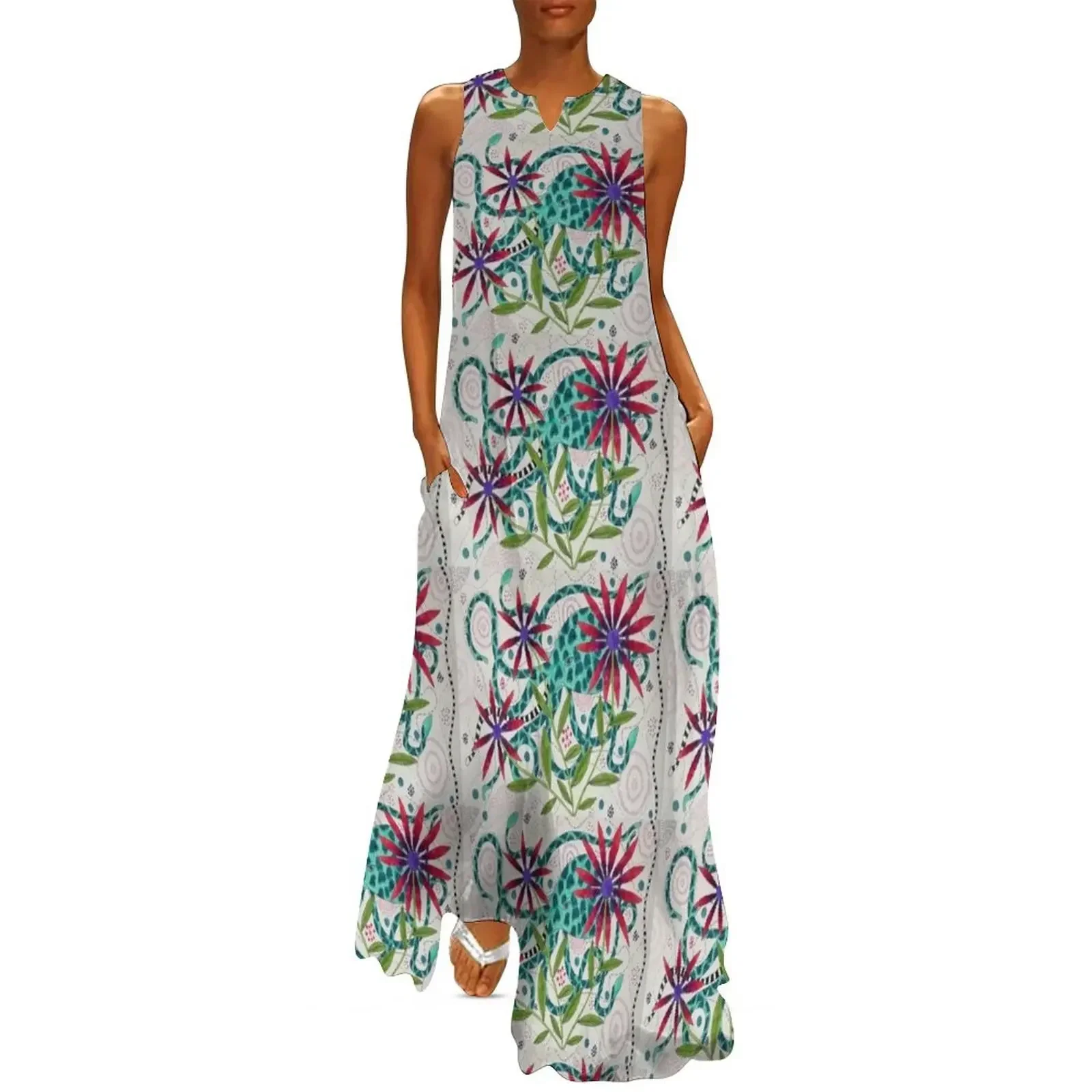 

Octopus with Flowers Long Dress elegant women's dresses sale Bride dresses Dresses gala women party Dress