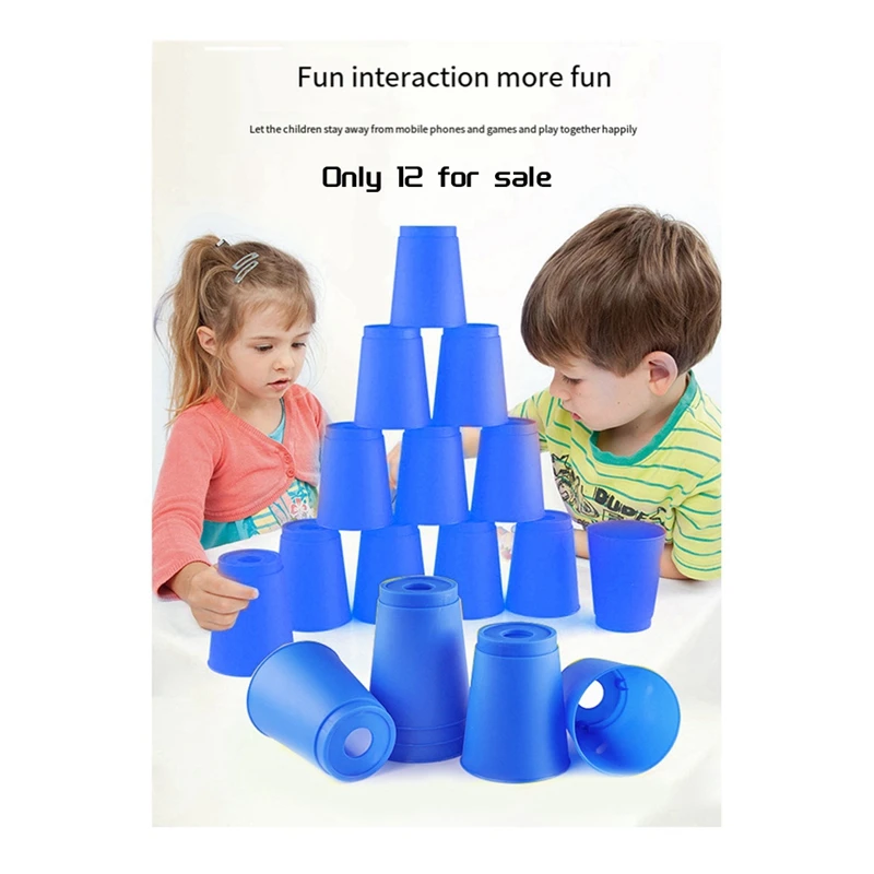 12Pcs Kid Quick Stacking Cups Set Mini Speed Training Game Fun Stacking Cup Fast Paced Game For Boys Girls Durable