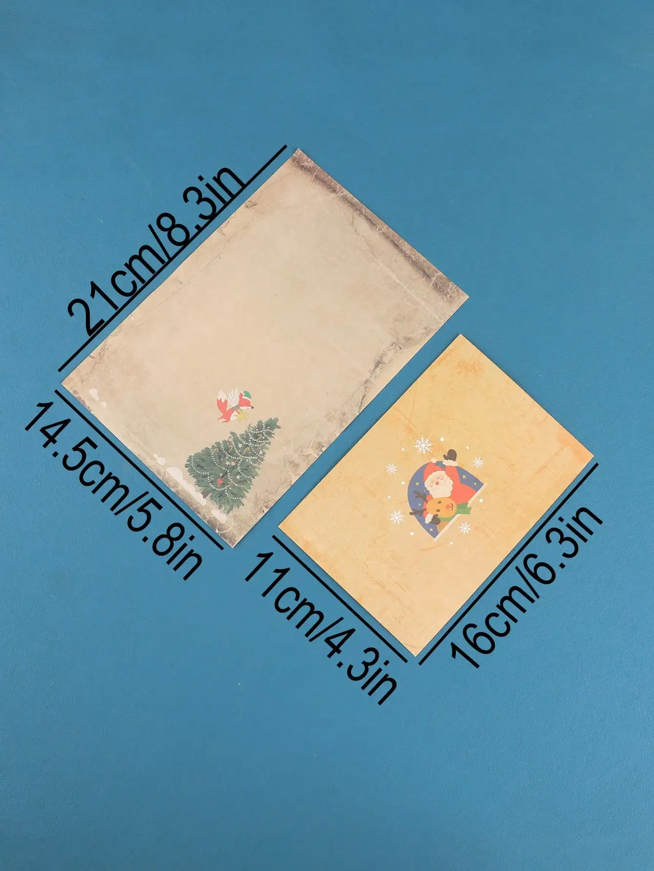 12-teiliges Set aus Weihnachtsgrußkarten und Umschlägen zum Senden von Wünschen und Weihnachtseinladungen an Freunde und Klassenkameraden – Detail 2