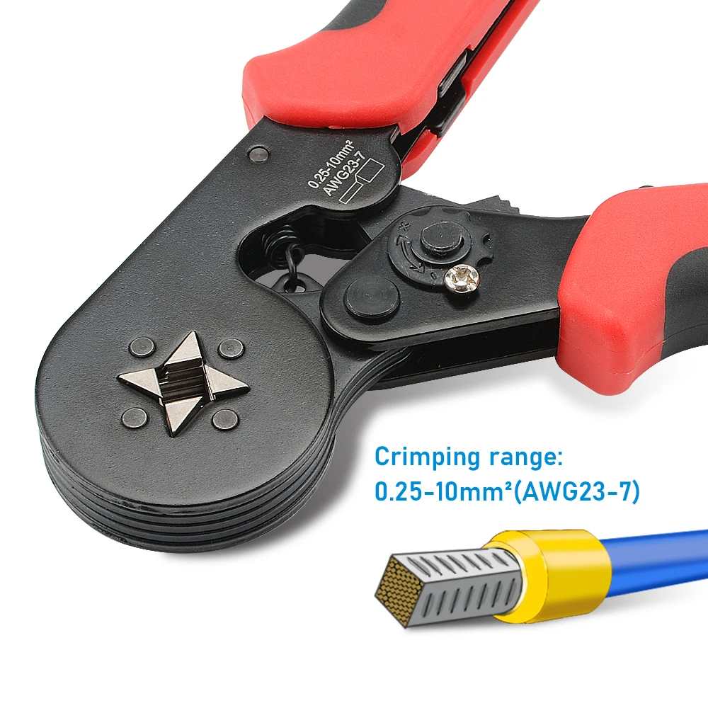 Ferrule Crimping Tool Kit, AWG 23-7 Self-adjustable Wire Ferrule Crimper Plier Set Wire Terminals Crimping Connector toolbox