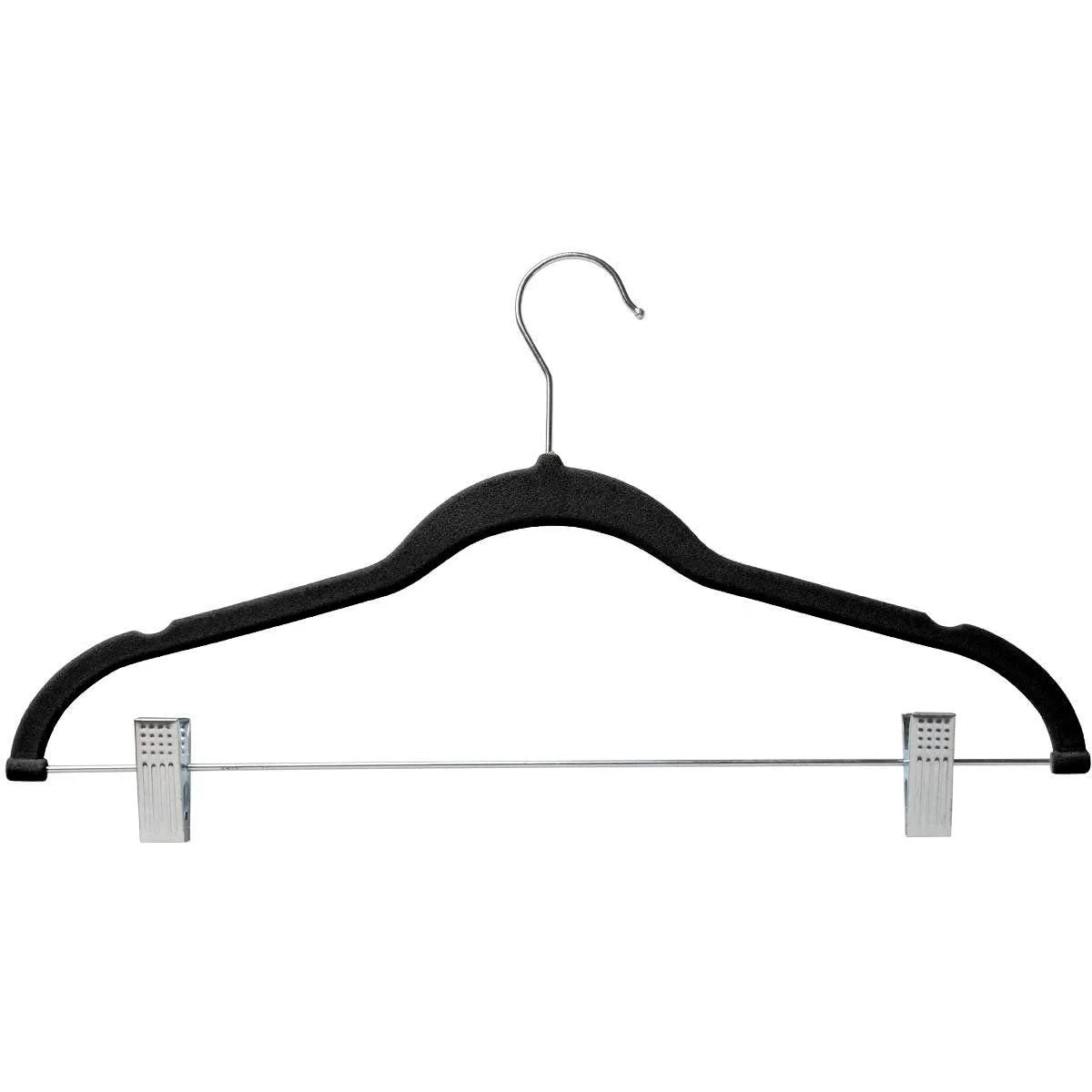 10 Pack Clothes Hangers with Clips Black Velvet Hangers Use for Skirt and Clothes Hanger Pants Hanger Ultra Thin No Slip HY