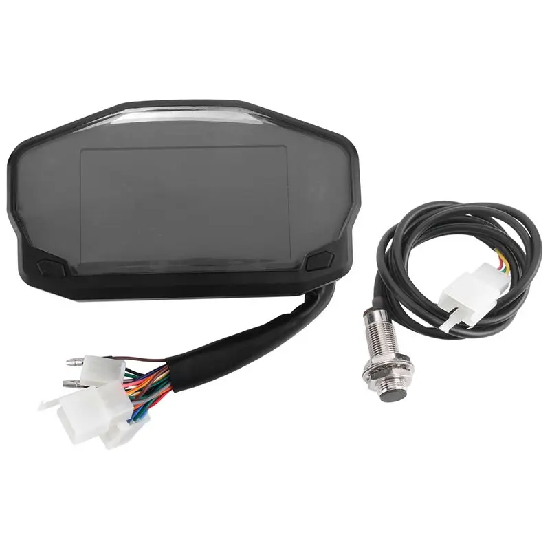 

Светодиодный спидометр для мотоцикла, цифровой ЖК-дисплей, одометр, указатель уровня топлива для 1/2/4 цилиндров - A02G