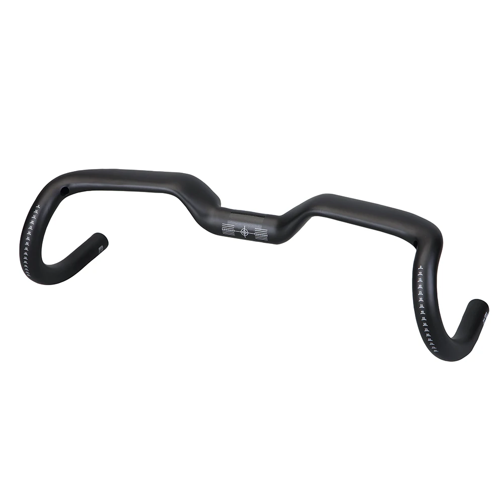 2024 Gravel-Griff 14 ° Carbon-Fahrradlenker Aero-Lenker Drop-Lift Rennradlenker mit internem Kabelzug und festem Zahnrad – Detail 5