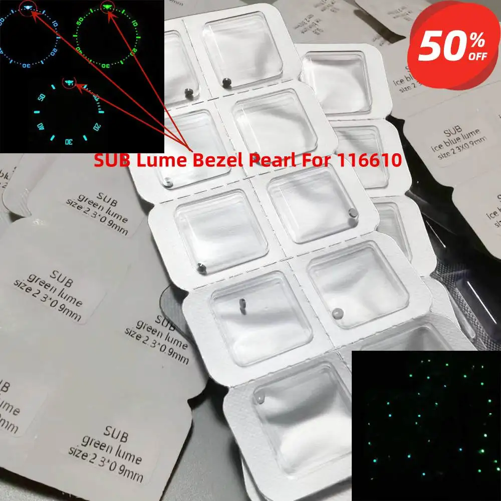 

Детали для часов SUB, серебряный жемчуг, безель для часов, вставка, синий, зеленый, светящийся, 24 часа, безель, бусины, подходят для RLX SUB, безель 116610