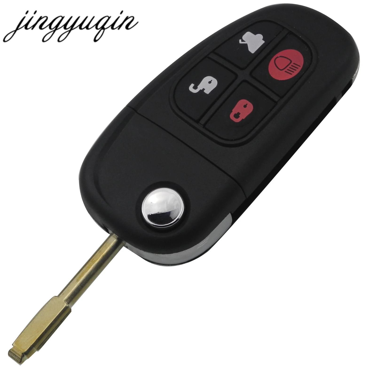 

jingyuqin 5pcs/lot 4 Button Remote Car Key Fob Shell For Jaguar X-Type S-Type XJ XK Type Flip Folding Key Case