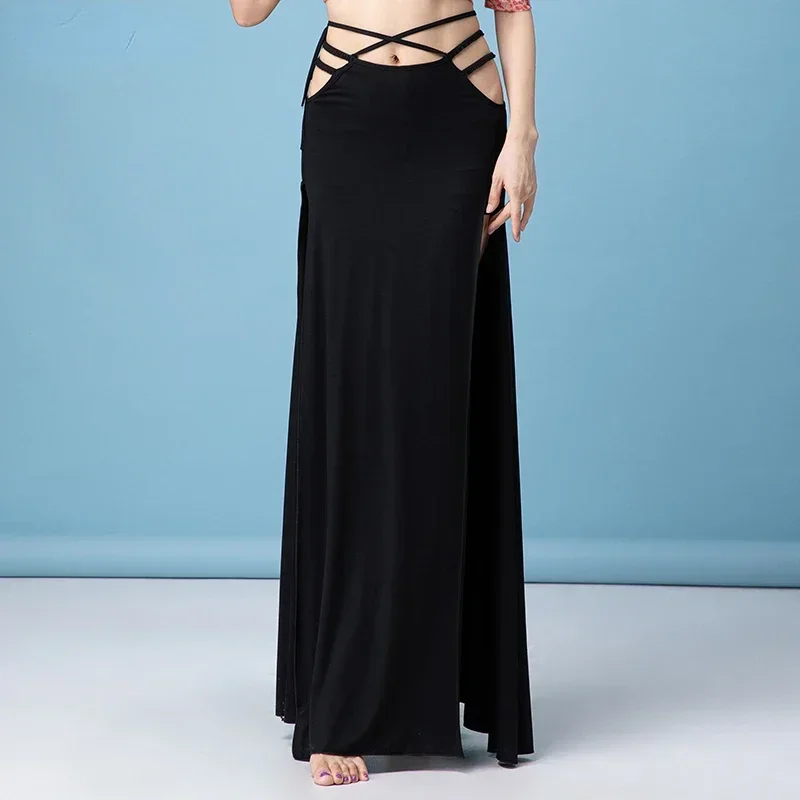 Buikdanskleding Oosterse Bollywood-dansjurk Zwart India Buikdans Oefenrok Sexy Etnische Prestatiekostuums