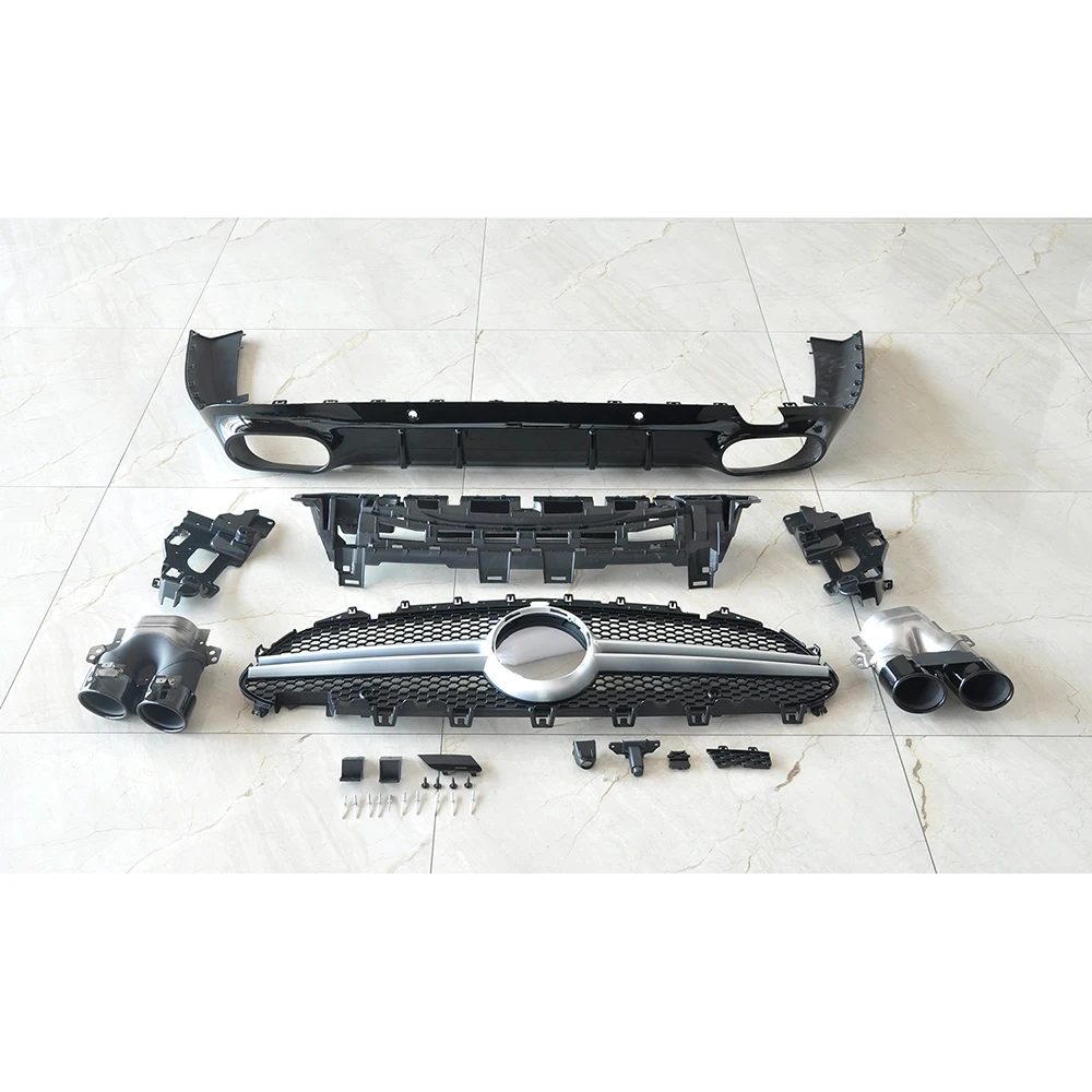 

Wholesale Upgrade Carbon Front Body Kit Universal Car Rear Bumper Diffuser with Amg Grill Exhaust Tips for Mercedes Benz CLS