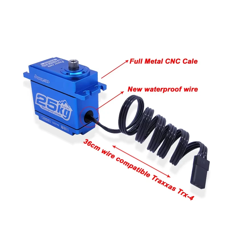 Power HD LW-25MG 25KG 0.14S Waterproof High Torque Metal Gear Standard Digital Servo for 1/8 1/10 Scale RC Cars