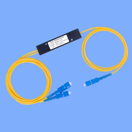 5PCS SC APC 1X2 PLC Splitter PLC Singlemode Fiber Optical Splitter Computer Cable Sleeve