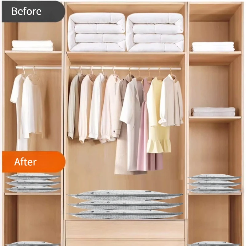 SRETNO 2026 السفر فراغ ضغط حقيبة حقيبة التخزين مجموعة السفر بطانية مفرغة الملابس أكياس خاصة صندوق تخزين ملابس المنظم #4