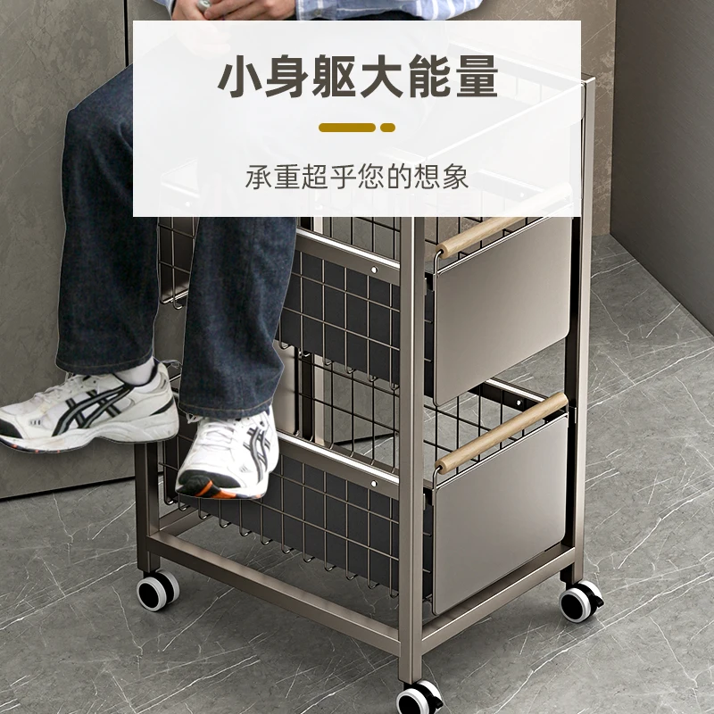 

Indoor furniture in kitchen cabinet Vegetable rack Under kitchen counter Cart vegetable basket Vegetable storage