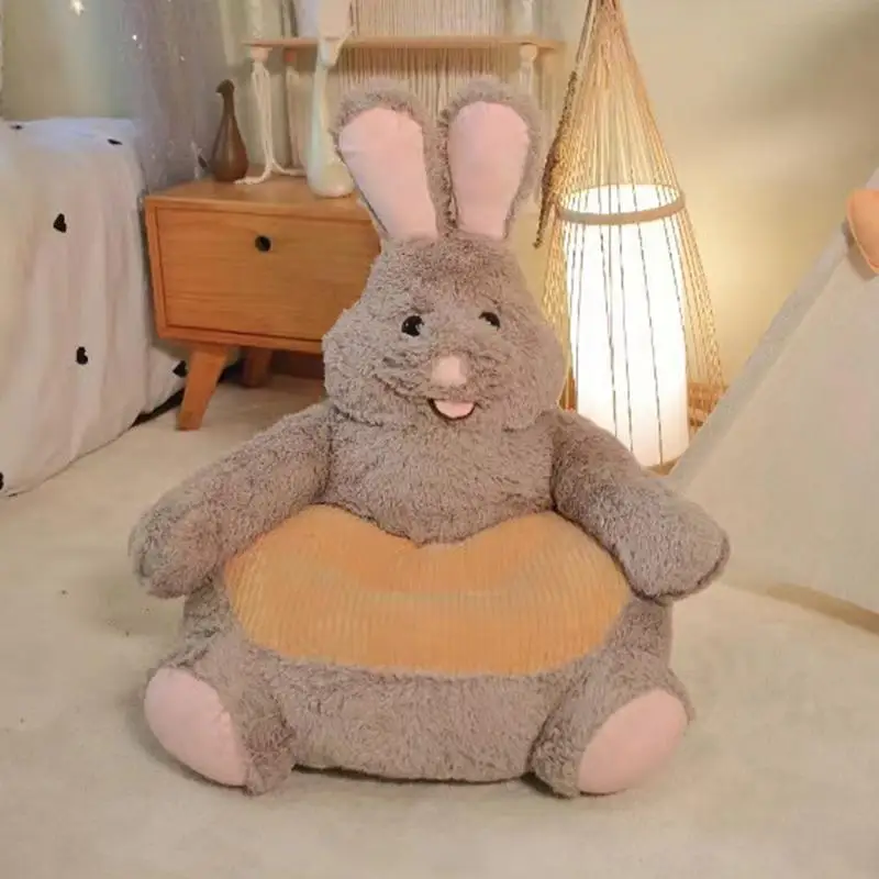 Cartoon Animal Plush Chair Soft Plush Texture Sofa Armchair Kawaii Infant Seats for Chrildren's Bedroom Decoration Accessory