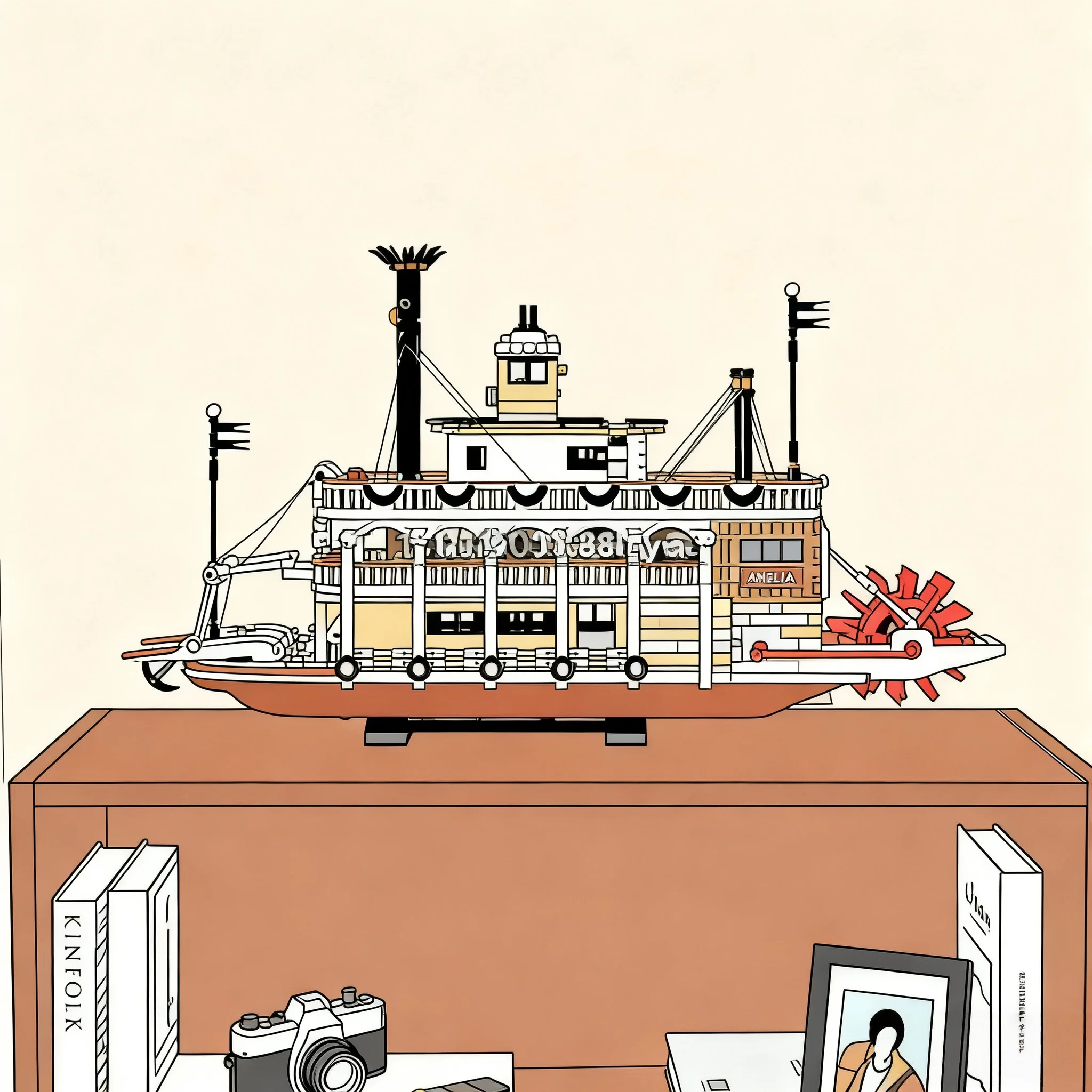 

2025 spot, canal steamboat model building blocks, set assembly toys, adult Christmas gift decorations for boys and girls