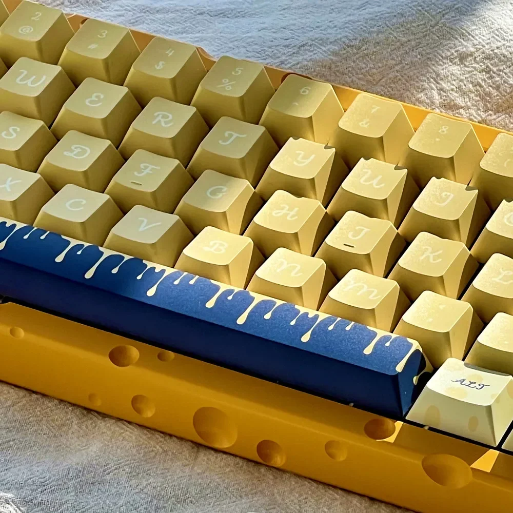 Blue Grain Cheese Keycap Origineel ontwerp Melkgele kersenprofiel DYE Sub ISO Enter voor GH60 61 64 68 75 82 84 87 96 980 104