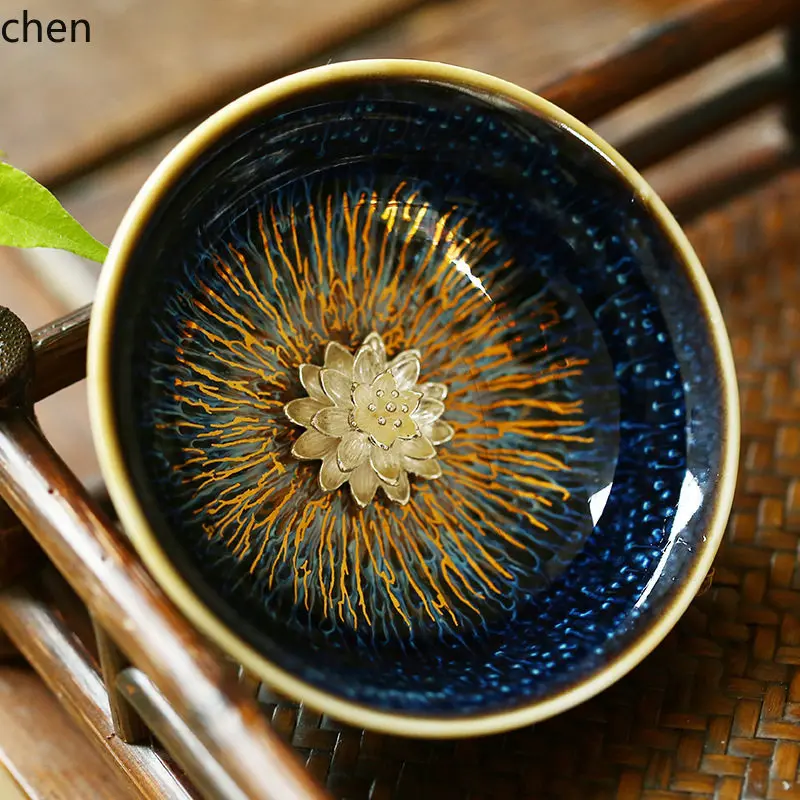YFY  tea  rabbit hair  inlaid with silver master  kiln-turned single  twelve zodiac silver  ceramic
