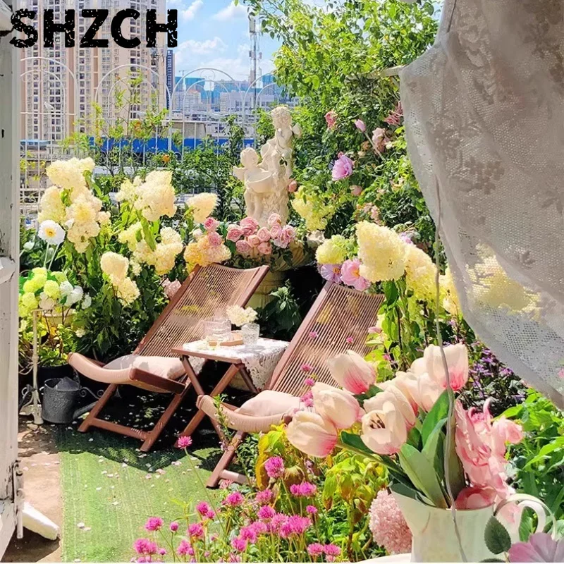 Outdoor Patio Garden Chair Waterproof PE Weaving Recliner Chairs Garden Lounge Chairs for Balcony Comfortable Outdoor Furniture
