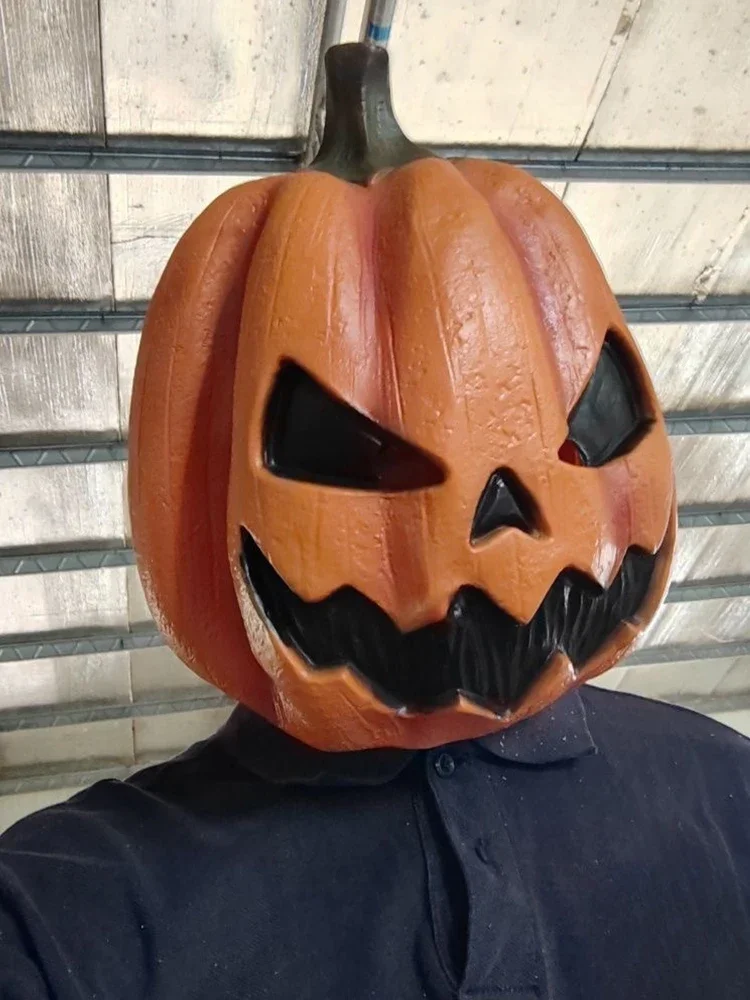 Masque de tête de citrouille d'halloween en Latex, couvre-tête, masque de citrouille effrayant, nouveauté respirante, masque Jackolantern, robe fantaisie