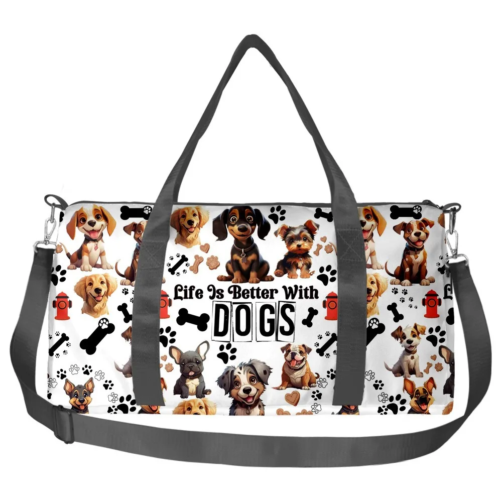 

Popular Youthful Trendy Dogs cats 3D Print Barrel Shape Crossbody Outdoor Sports Bags Gym Yoga Bag Large Capacity Travel Bags