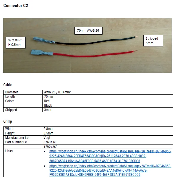 

70MM 26awg Custom 2.8MM Female Male Spade Connector wire harness with Insulating Sleeves