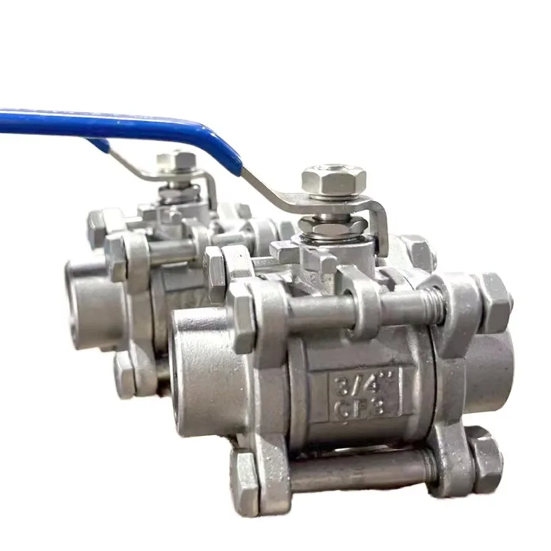 

THD Cf8m 1000WOG Factory Wholesale Manual 3-Way Threaded Stainless Steel Ball Valve Water Gas Oil Applications OEM Customization